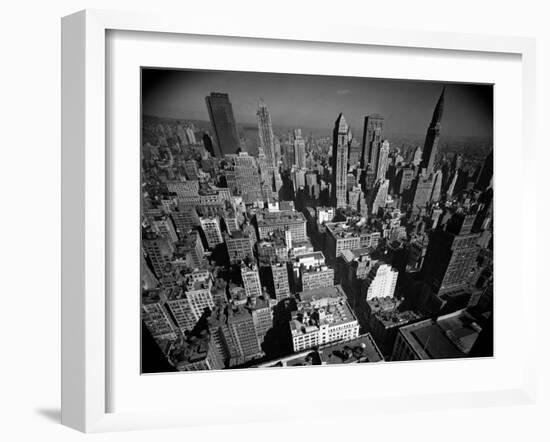 Aerial View of New York City Looking Uptown-Andreas Feininger-Framed Photographic Print