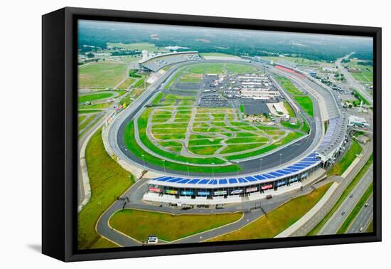 Aerial view of North Carolina Speedway in Charlotte, NC-null-Framed Premier Image Canvas