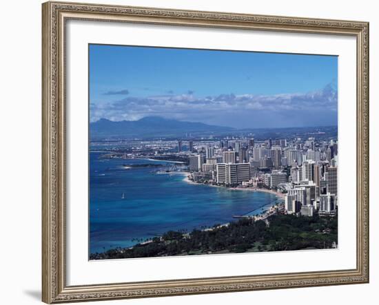 Aerial View of Oahu, Honolulu, HI-Barry Winiker-Framed Photographic Print