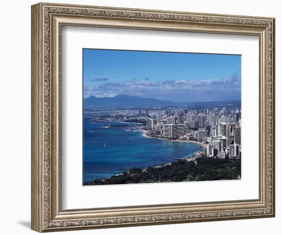 Aerial View of Oahu, Honolulu, HI-Barry Winiker-Framed Photographic Print