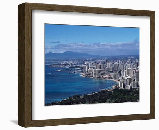 Aerial View of Oahu, Honolulu, HI-Barry Winiker-Framed Photographic Print