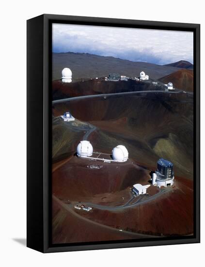 Aerial View of Observatories At Mauna Kea, Hawaii-John Sanford-Framed Premier Image Canvas