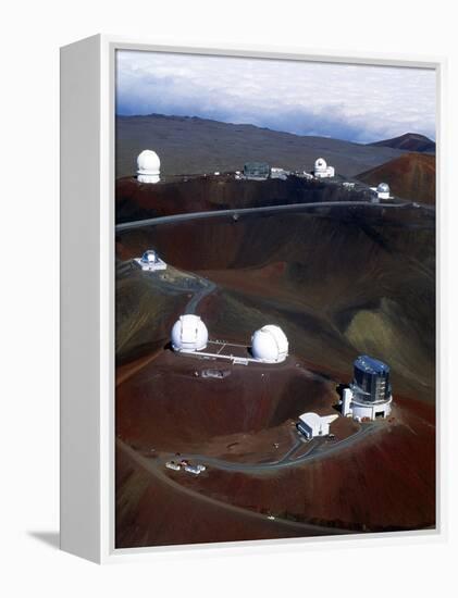 Aerial View of Observatories At Mauna Kea, Hawaii-John Sanford-Framed Premier Image Canvas