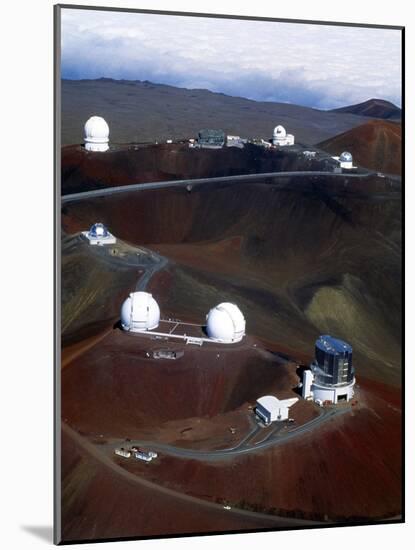 Aerial View of Observatories At Mauna Kea, Hawaii-John Sanford-Mounted Photographic Print