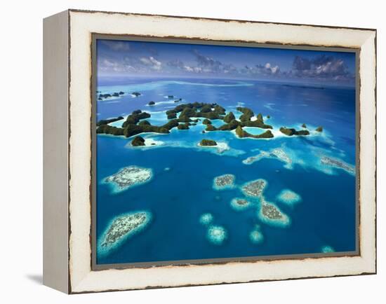 Aerial View of Palau known as 70 Mile Islands-Ian Shive-Framed Premier Image Canvas