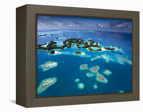 Aerial View of Palau known as 70 Mile Islands-Ian Shive-Framed Premier Image Canvas