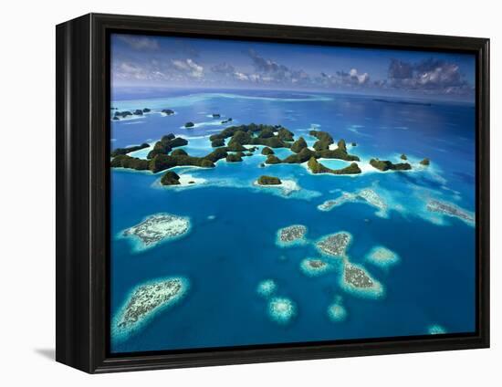 Aerial View of Palau known as 70 Mile Islands-Ian Shive-Framed Premier Image Canvas