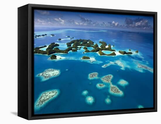 Aerial View of Palau known as 70 Mile Islands-Ian Shive-Framed Premier Image Canvas