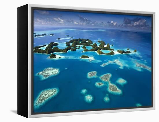 Aerial View of Palau known as 70 Mile Islands-Ian Shive-Framed Premier Image Canvas