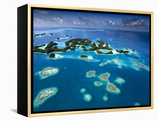 Aerial View of Palau known as 70 Mile Islands-Ian Shive-Framed Premier Image Canvas