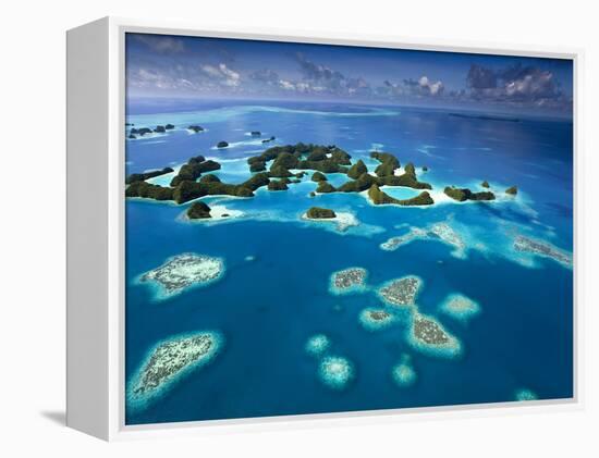 Aerial View of Palau known as 70 Mile Islands-Ian Shive-Framed Premier Image Canvas