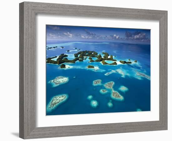 Aerial View of Palau known as 70 Mile Islands-Ian Shive-Framed Photographic Print