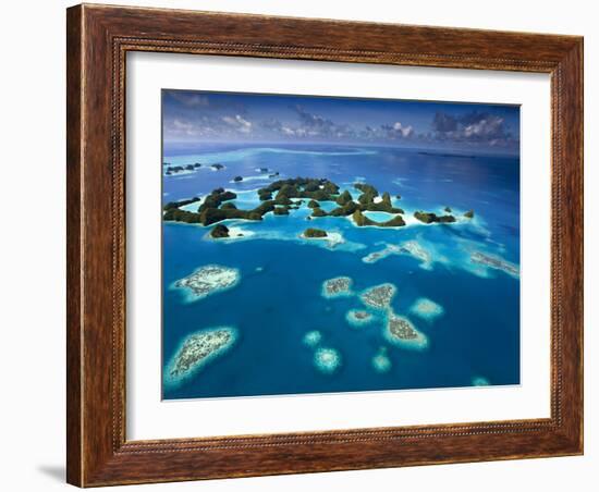 Aerial View of Palau known as 70 Mile Islands-Ian Shive-Framed Photographic Print