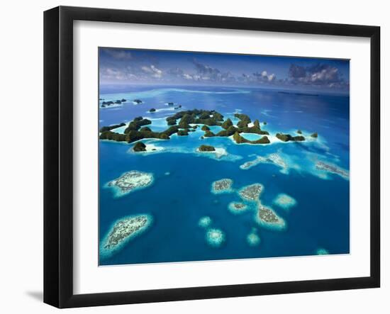 Aerial View of Palau known as 70 Mile Islands-Ian Shive-Framed Photographic Print