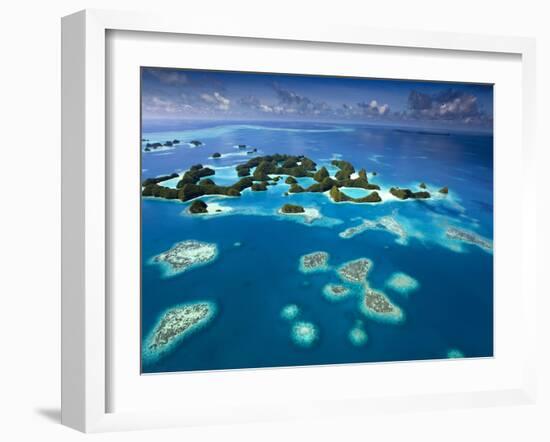 Aerial View of Palau known as 70 Mile Islands-Ian Shive-Framed Photographic Print