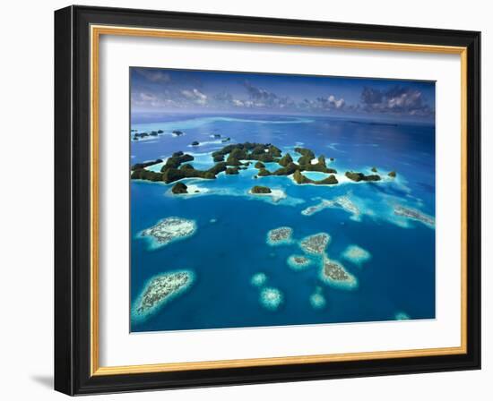 Aerial View of Palau known as 70 Mile Islands-Ian Shive-Framed Photographic Print