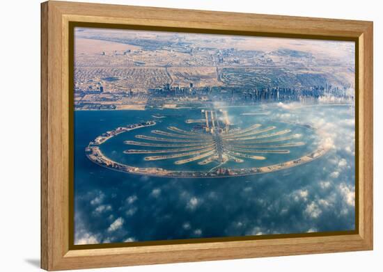 Aerial view of Palm Jumeirah, Dubai, United Arab Emirates-Stefano Politi Markovina-Framed Premier Image Canvas