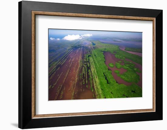 Aerial view of parallel bars at Marismas Nacionales, Mexico-Alejandro Prieto-Framed Photographic Print