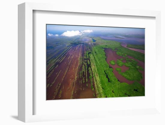 Aerial view of parallel bars at Marismas Nacionales, Mexico-Alejandro Prieto-Framed Photographic Print