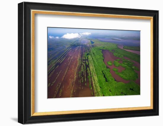 Aerial view of parallel bars at Marismas Nacionales, Mexico-Alejandro Prieto-Framed Photographic Print