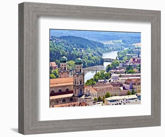 Aerial View of Passau, Germany-Miva Stock-Framed Photographic Print