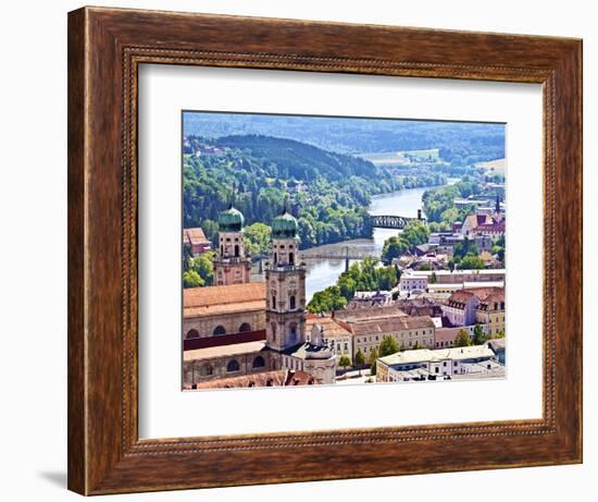 Aerial View of Passau, Germany-Miva Stock-Framed Photographic Print