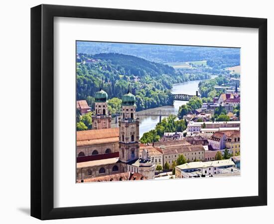 Aerial View of Passau, Germany-Miva Stock-Framed Photographic Print