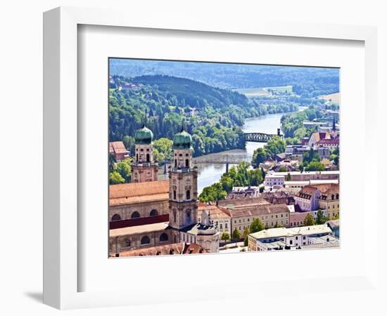 Aerial View of Passau, Germany-Miva Stock-Framed Photographic Print