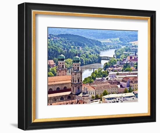 Aerial View of Passau, Germany-Miva Stock-Framed Photographic Print