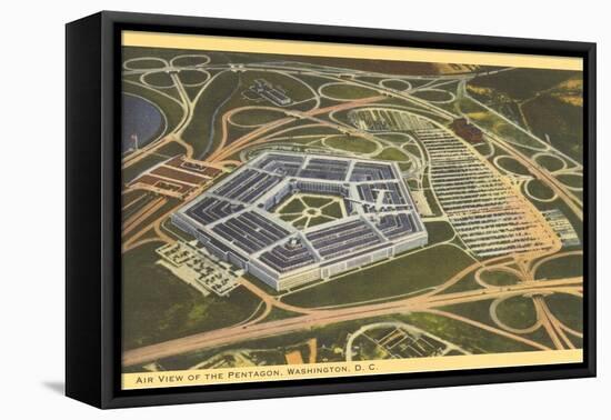 Aerial View of Pentagon-null-Framed Stretched Canvas