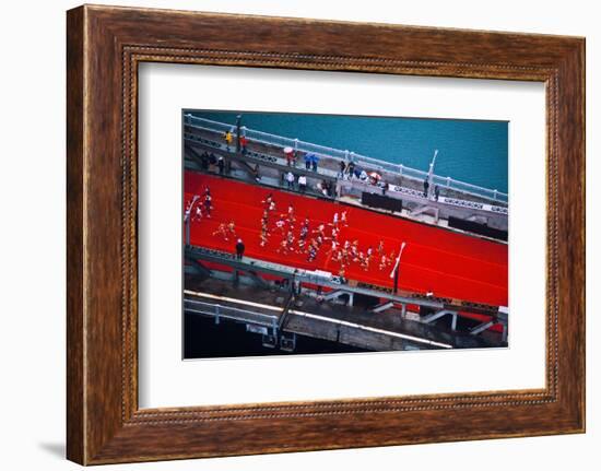 Aerial view of people running in Chicago Marathon, Chicago, Cook County, Illinois, USA-null-Framed Photographic Print