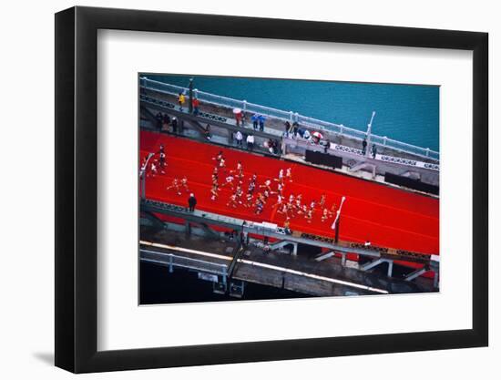 Aerial view of people running in Chicago Marathon, Chicago, Cook County, Illinois, USA-null-Framed Photographic Print