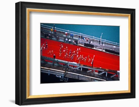 Aerial view of people running in Chicago Marathon, Chicago, Cook County, Illinois, USA-null-Framed Photographic Print