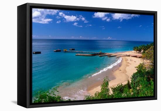 Aerial View of Playa Crashboat, Puerto Rico-George Oze-Framed Premier Image Canvas