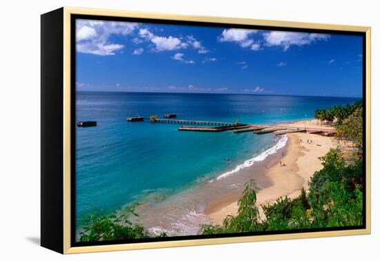 Aerial View of Playa Crashboat, Puerto Rico-George Oze-Framed Premier Image Canvas