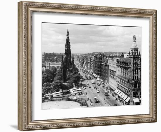 Aerial view of Princes Street in Edinburgh-Staff-Framed Photographic Print