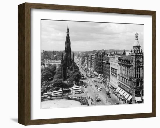 Aerial view of Princes Street in Edinburgh-Staff-Framed Photographic Print