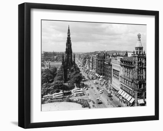 Aerial view of Princes Street in Edinburgh-Staff-Framed Photographic Print