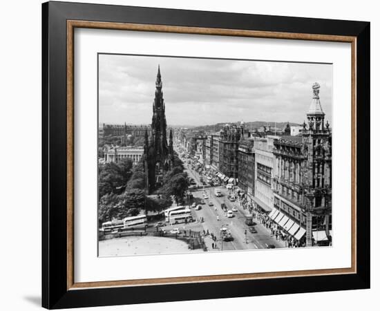 Aerial view of Princes Street in Edinburgh-Staff-Framed Photographic Print