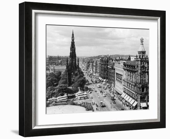 Aerial view of Princes Street in Edinburgh-Staff-Framed Photographic Print