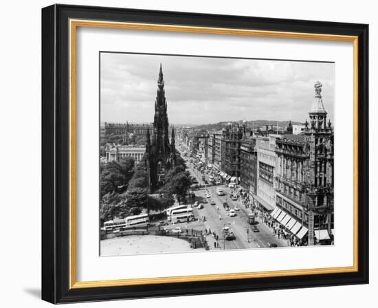 Aerial view of Princes Street in Edinburgh-Staff-Framed Photographic Print