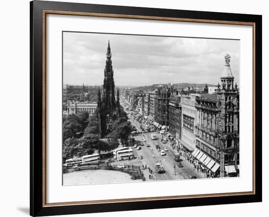 Aerial view of Princes Street in Edinburgh-Staff-Framed Photographic Print