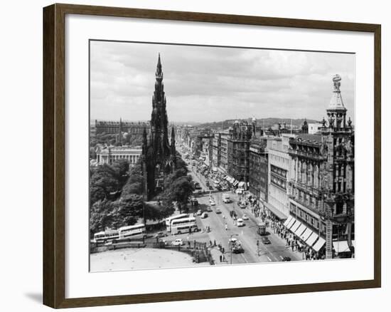 Aerial view of Princes Street in Edinburgh-Staff-Framed Photographic Print