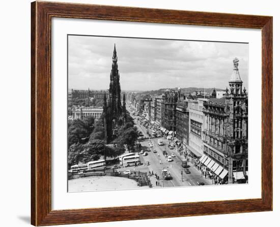 Aerial view of Princes Street in Edinburgh-Staff-Framed Photographic Print