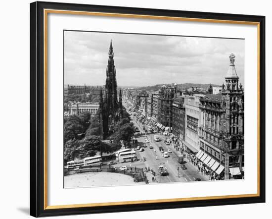 Aerial view of Princes Street in Edinburgh-Staff-Framed Photographic Print