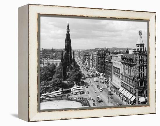 Aerial view of Princes Street in Edinburgh-Staff-Framed Premier Image Canvas