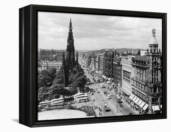 Aerial view of Princes Street in Edinburgh-Staff-Framed Premier Image Canvas