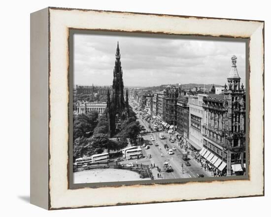 Aerial view of Princes Street in Edinburgh-Staff-Framed Premier Image Canvas