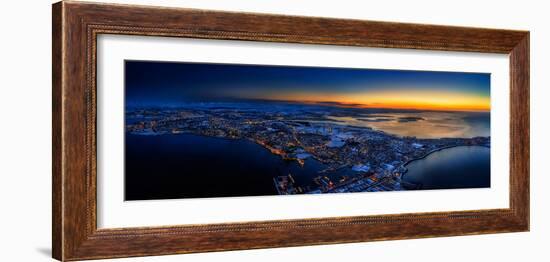 Aerial view of Reykjavik in the wintertime, Iceland-null-Framed Photographic Print