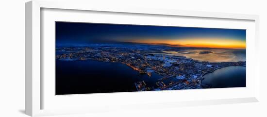 Aerial view of Reykjavik in the wintertime, Iceland-null-Framed Photographic Print
